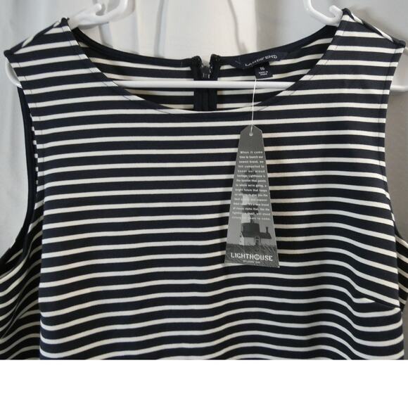 Land's End Lighthouse Women's 16 Dress Sleeveless  Ruffle Nautical Preppy NWT - Picture 2 of 6